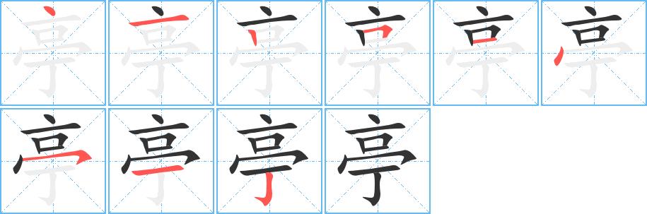 亭的笔画意思解释发音部首组词是什么