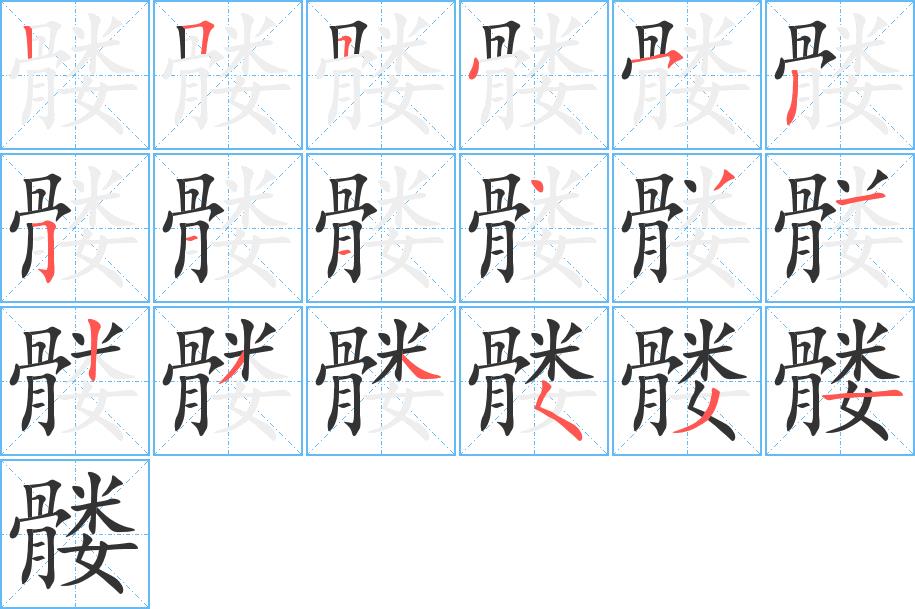 髅的笔画意思解释发音部首组词是什么